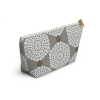 Lace Hexagon Accessory Pouch w T-bottom in Gray